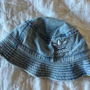 Adidas denim bucket hat with original logo, new!